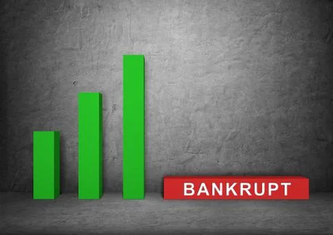 Three green columns standing in ascending order and one red collumn with a label Stock Illustration