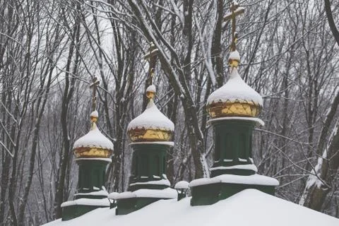 Three Green Domes 스톡 사진