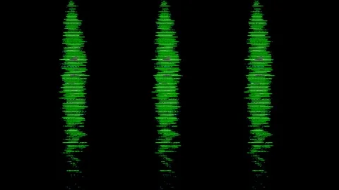 Three green lights are shining in the dark with a black background Stock-Footage 299817772