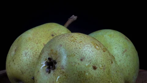 Three green pears Stock Footage 145436592