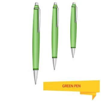 Three green pen Stock Illustration