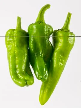 Three green pepper Stock Photos