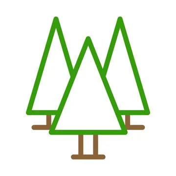 Three green pine trees logo. Concept of nature, ecology, and sustainability. Stock Illustration
