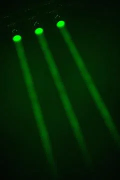 Three green spotlights at an oblique angle Stock Illustration