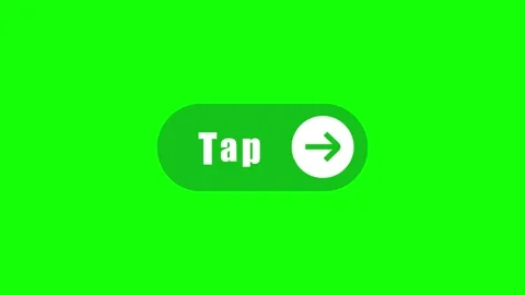 Three green tap buttons with right arrow icons slide across a chroma key green Stock Footage 340880579