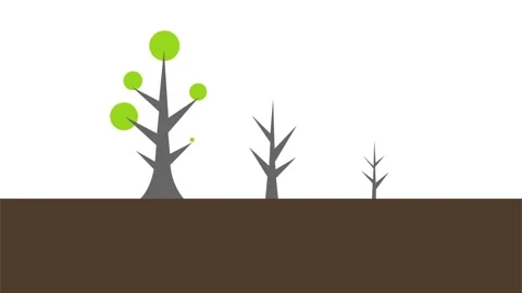 Three Growing Bold Outlines Minimalist Flat Vector Animation Stock Footage 325296703