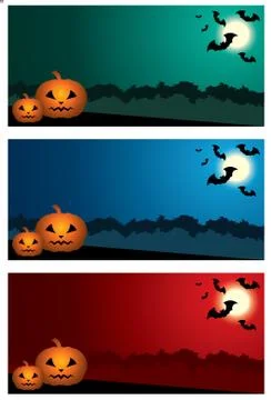 Three halloween banners Stock Illustration