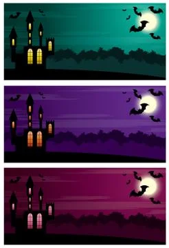 Three halloween banners. Stock Illustration