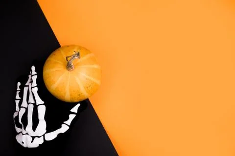 Three Halloween pumpkins Stock Photos