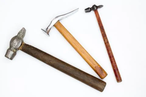 Three hammer on white background Stock Photos