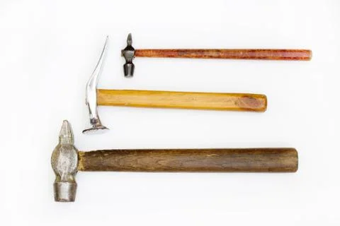 Three hammer on white background Stock Photos