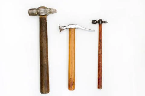 Three hammer on white background Stock Photos