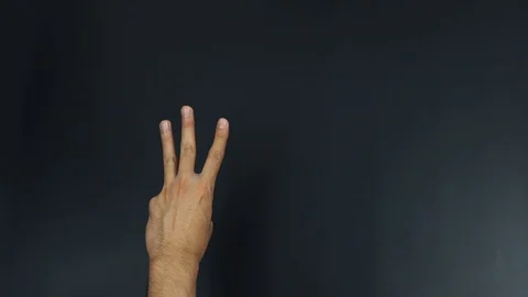 Three hand gesture on black background Video stock 90299987
