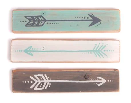 Three hand painted arrows Stock Photos