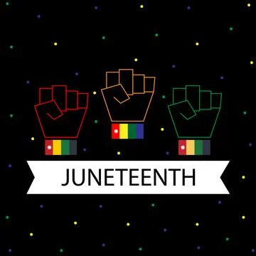 Three hand three styles for juneteenth Stock Illustration