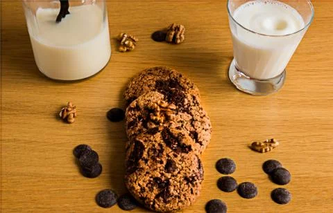 Three handmade biscuits and the shape of a drop milk Stock Photos