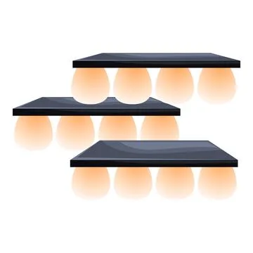 Three hanging lights illuminating the room with warm light Stock Illustration