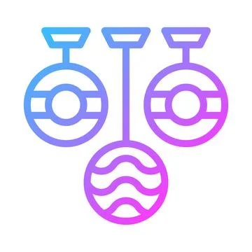 Three hanging ornaments with circular design elements Stock Illustration