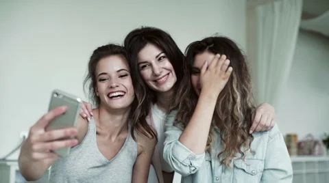 Three happy designers taking selfie Stock Footage 66829959