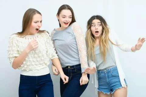 Three happy friends Stock Photos