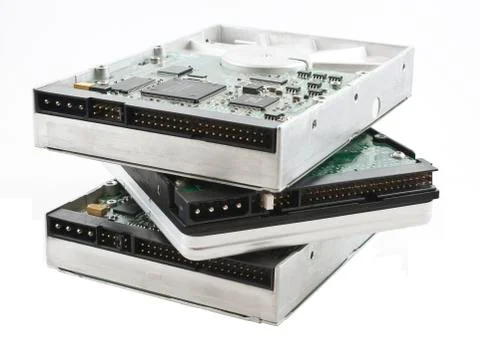 Three hard drives Stock Photos