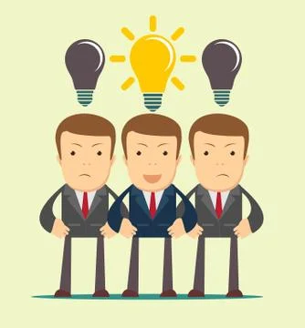 Three hard thinking men. Stockillustratie