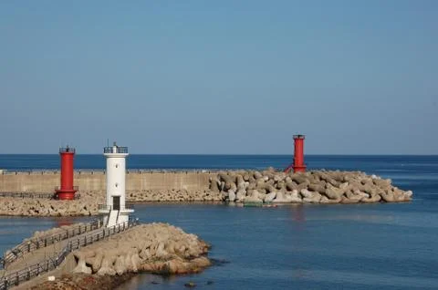 Three harmonies of lighthouse. Stock Photos