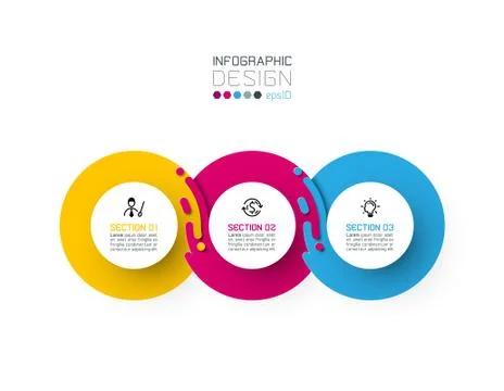 Three harmonious circle infographics. Illustrazione stock