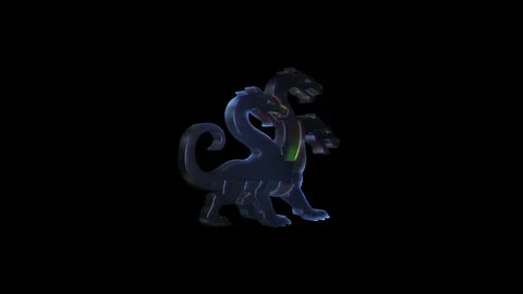 Three-headed dragon silhouette with glowing edges Stock Footage 311755864
