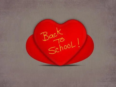 Three heart with back to school Illustrazione stock