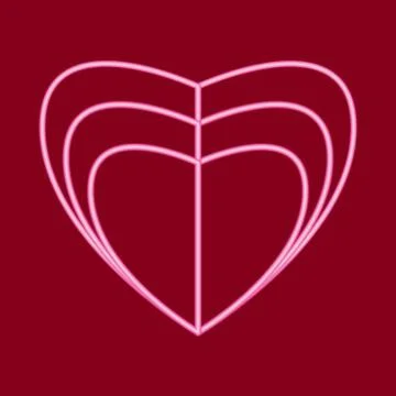 Three hearts divided vertically. Illustrazione stock