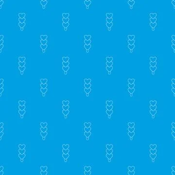 Three hearts ice cream pattern vector seamless blue Stock Illustration