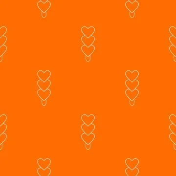 Three hearts ice cream pattern orange Stock Illustration