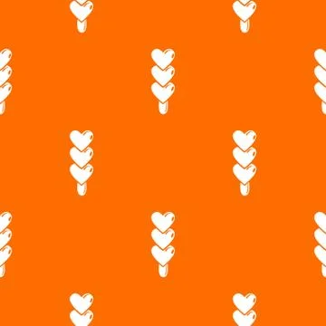 Three hearts ice cream pattern orange Stock Illustration