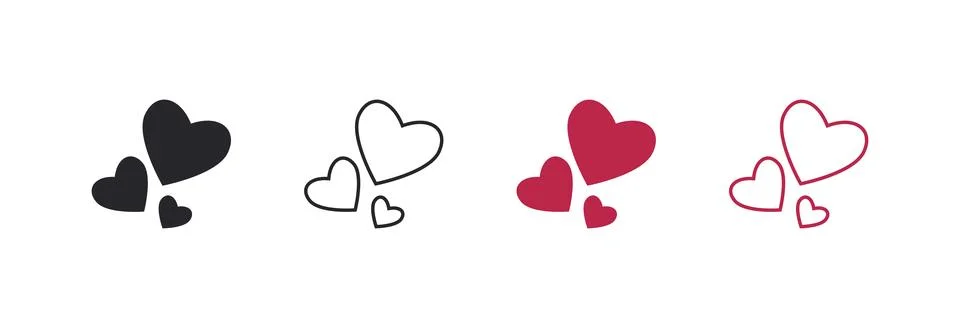 Three hearts. Stock Illustration