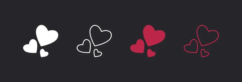 Three hearts. Stock Illustration