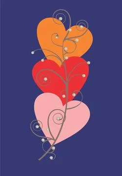 Three hearts Stock Illustration