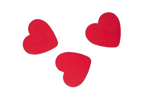 Three hearts isolate on a white background Stock Photos