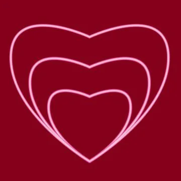 Three hearts, located inside each other. Stock Illustration