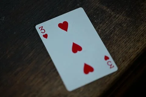 The three of hearts. Stock Photos
