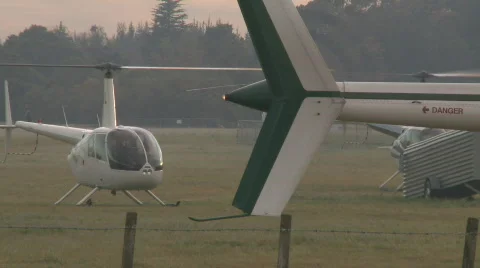 Three helicopters on the ground Stock Footage 532072