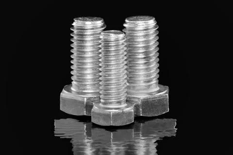 Three Hex Bolts Stock Photos