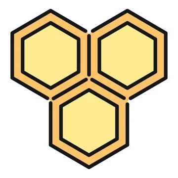 Three hexagonal honeycomb cells forming a cluster design Stockillustratie