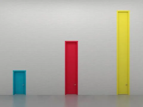 Three high doors Stock Illustration