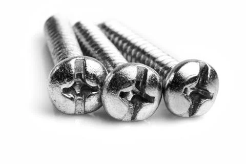 Three high quality Philips head screws,also known as cross head screws,captured Stock-Fotos