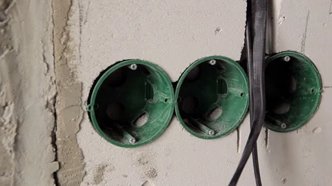 Three holes for electrical outlets Video stock 102166536