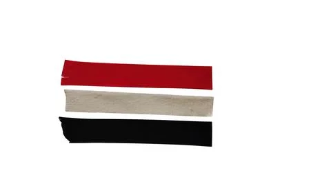 Three horizontal colored stripes design in red white black Stock Photos
