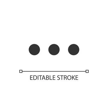 Three horizontal dots menu pixel perfect linear ui icon Stock Illustration