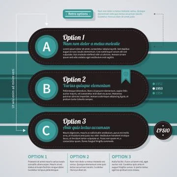 Three horizontal options in retro style. EPS10. Stock Illustration