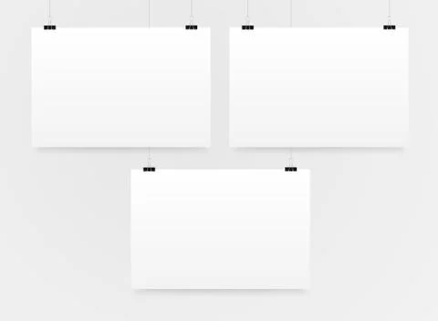 Three Horizontal Poster Mockup A4. Mock-up. Stock Illustration
